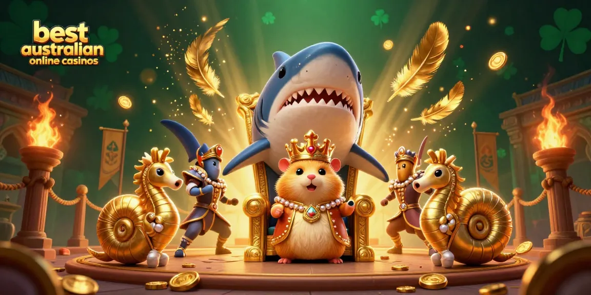 Experience thrills at the best australian online casinos with golden hamster king and seahorse guards.
