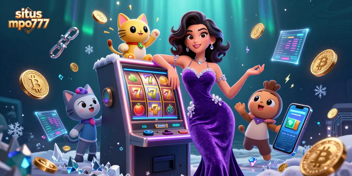Experience the thrill of situs mpo777 with exciting jackpot moments from the vibrant casino illustration.
