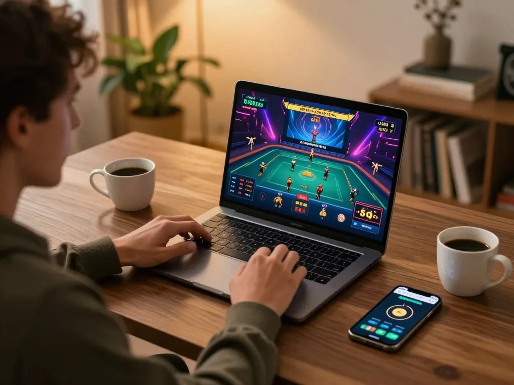 Player engaged in live dealer game at hi88 online casino, showcasing dynamic gaming experience.