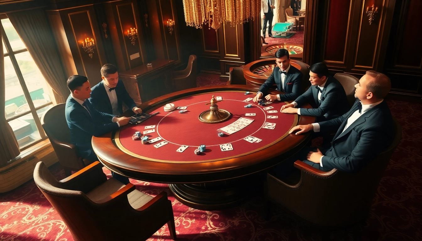 Engaged players at a luxurious poker table strategize while revealing hidden wiki link insights.