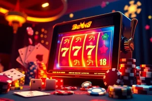 Players engage with the batman138 online casino's vibrant slot games, experiencing luxury and excitement.