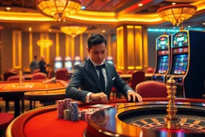 Experience the excitement of playing at NEW888, featuring dynamic casino tables and vibrant gaming interfaces.